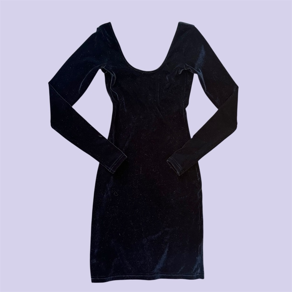 American apparel black velvet bodycon dress